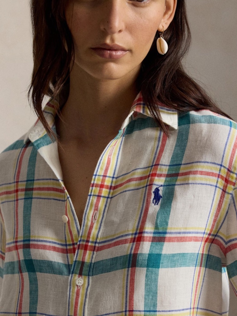 Polo Ralph Lauren Plaid Linen Shirt NWT sz medium - Picture 3 of 4